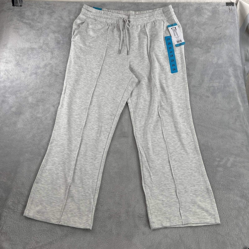 Danskin Scuba Straight Leg Pants Womens 2XL NWT Oatmeal Lounge Sweatpants Casual